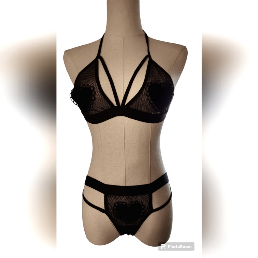 NWOT Black Bra and Panty Set